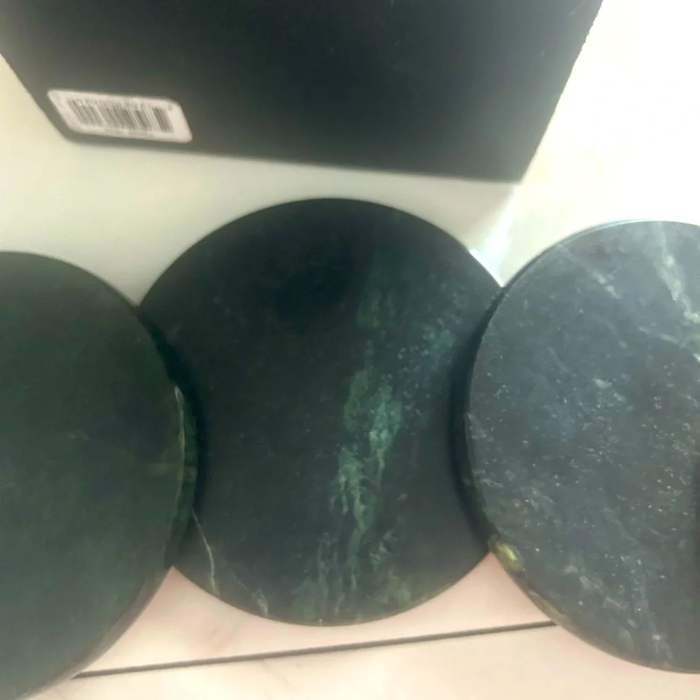 🍀 3 for $25 Black and Brown Marble Coaster Set Non Slip or Scratch Bottom